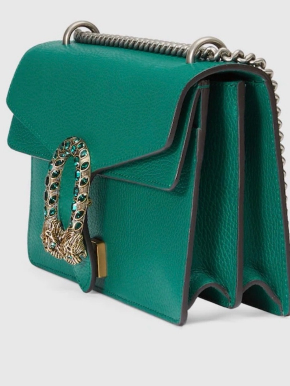Authentic Gucci Dionysus Emerald Green Leather Shoulder Bag Serpent Detail - Picture 4 of 16